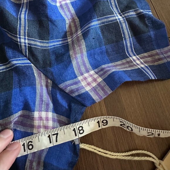NWT bul BADA TOP BLUE/ PURPLE CHECK size AU 10 natural linen current style US 6 - Picture 10 of 10